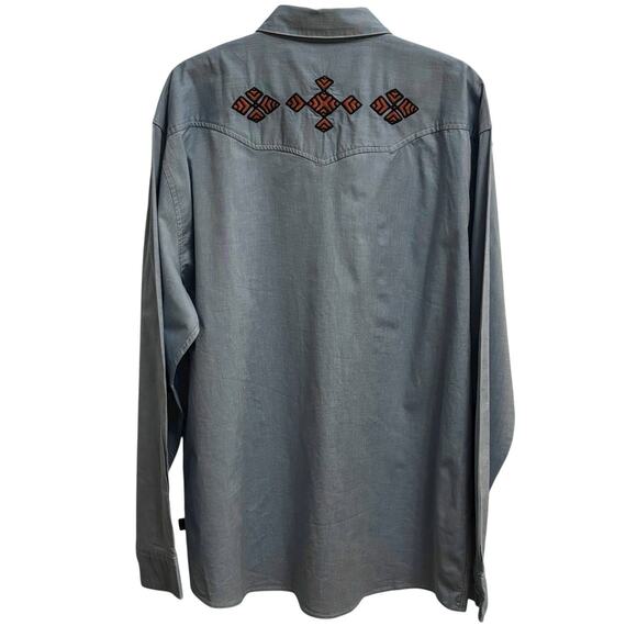 Howler Brother Cross Cut Deluxe Western Snap Shirt XL Diamantes Embroidery Men’s - Picture 5 of 8